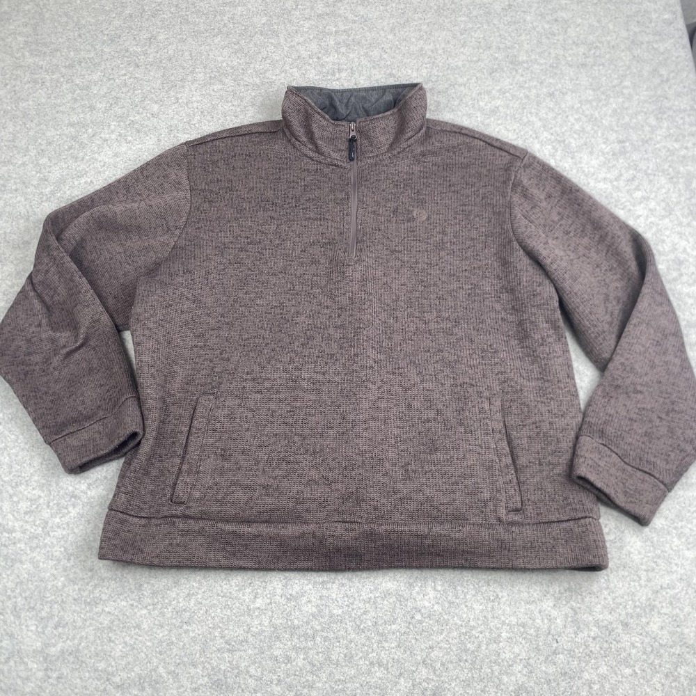 Wrangler George Strait Mens XL Brown 1/4 Zip Mock Neck Knit Pullover Sweater